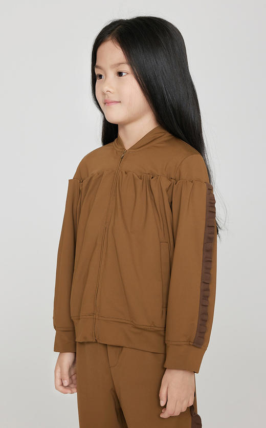 jnby  23年秋款  超弹汗布木耳边运动开襟卫衣  1N9411010 商品图3