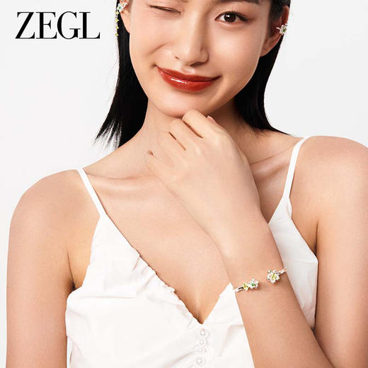 ZEGL设计师肌理系列透明花朵手镯女轻奢小众精致手环新款开口镯子 商品图1