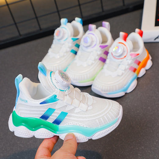 【儿童网面运动鞋】轻松穿戴，潮流百搭。男女童皆宜，透气纽扣设计li 商品图2