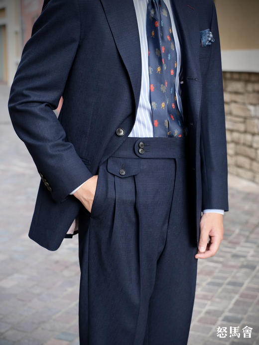 Stylbiella Cube 四经四纬强捻抗皱澳洲美丽诺羊毛藏蓝色全麻衬套装 商品图7