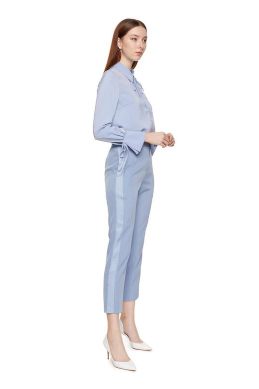 OCTAVIA 甜美风蓝色系带衬衣 7836 商品图1