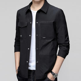 【搭配】【新款DLS】大依优型大码翻领夹克外套加肥加大肥佬休闲上衣男士胖子