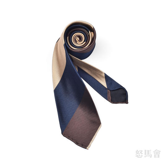 棕色斜纹蚕丝手工领带 商品图1