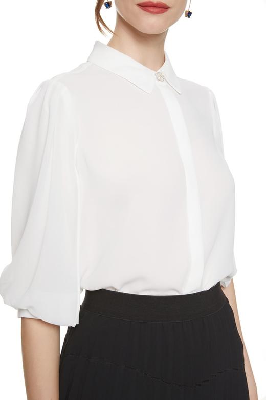 ONLY 花朵扣饰雪纺衬衣 7561 商品图6