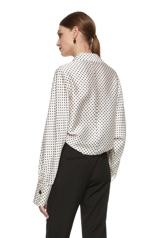 OCTAVIA 米色光泽感波点系带衬衣 7185 商品图2
