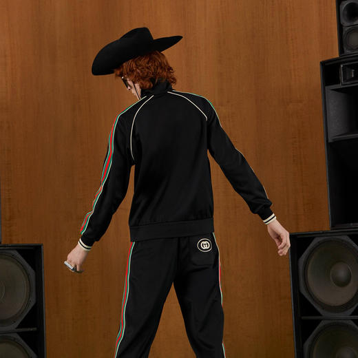 【一】GUCCI 古驰 男士平纹针织拉链夹克外套 黑色 696802 XJEES 1152 商品图2