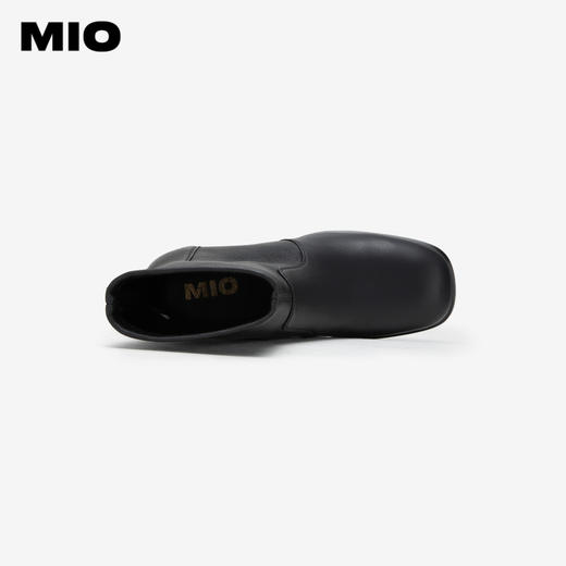 MIO米奥冬季新款时尚靴子方高跟简约大方酷飒中筒时装靴女M235601931 商品图2