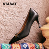星期六通勤方头气质细高跟单鞋SS33111215 商品缩略图0