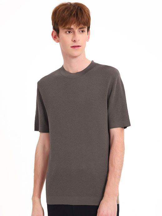 callisto松果褐全绵羊毛短袖针织衫
  FSKWS009C BR 商品图0