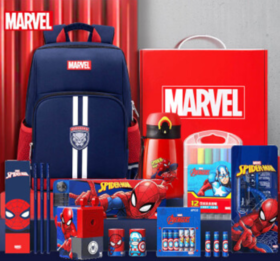 迪士尼(Disney)文具套装 儿童小学生书包保温杯文具礼盒42件套 开学大礼包学习送礼儿童生日礼物 漫威系列