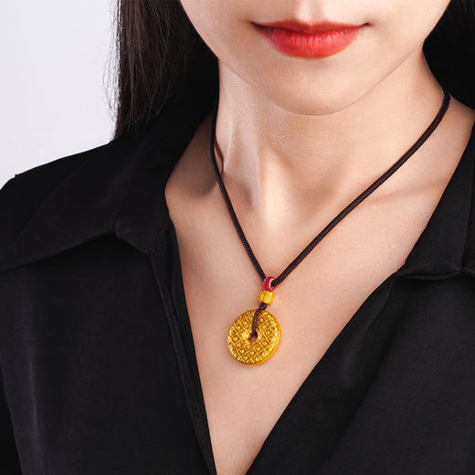 宫匠造办 十朝十美平安扣 商·天佑平安黄金吊坠 商品图5