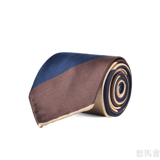 棕色斜纹蚕丝手工领带 商品图0