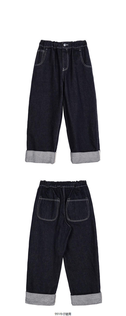 jnby  23年秋款  宽松直筒牛仔卷边七分裤  1N9E10590 商品图9