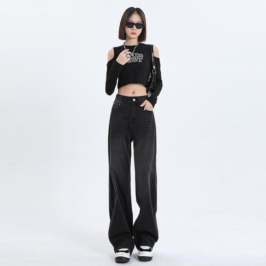 Ailan爱岚阔腿牛仔裤 商品图3