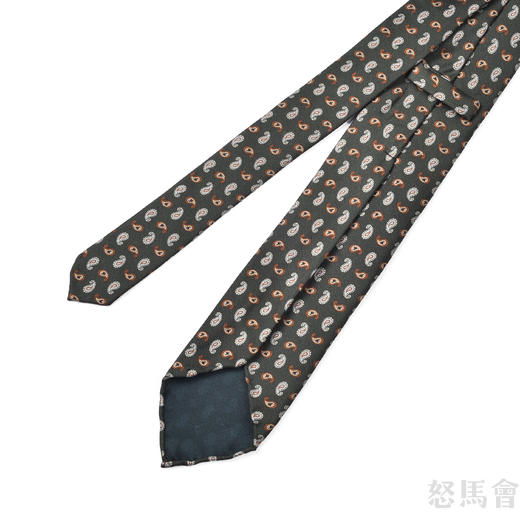 墨绿色腰果花蚕丝手工领带 商品图2
