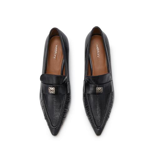 westory2023秋季新款羊皮尖头气质名媛高跟鞋小粗跟S23CM73911 商品图5