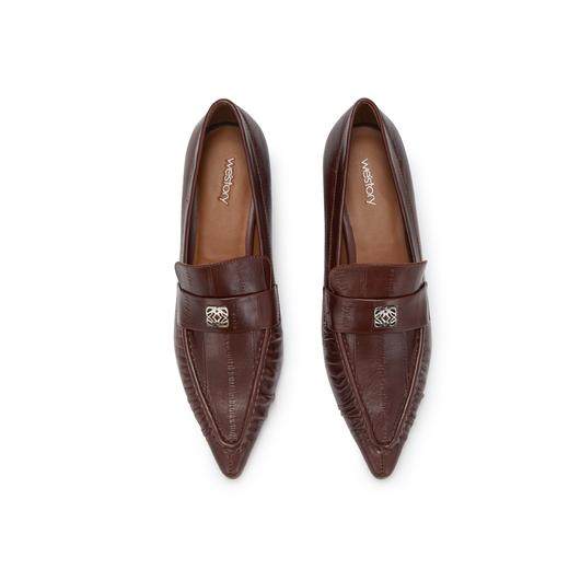 westory2023秋季新款羊皮尖头气质名媛高跟鞋小粗跟S23CM73911 商品图6