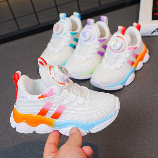 【儿童网面运动鞋】轻松穿戴，潮流百搭。男女童皆宜，透气纽扣设计li 商品图0