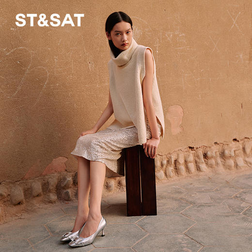 星期六闪耀水钻装饰单鞋新款细高跟SS33111384 商品图5