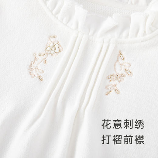 英氏女宝宝T恤荷叶领刺绣套头衫2023春夏外出上衣YRTAJ3P277A 商品图2