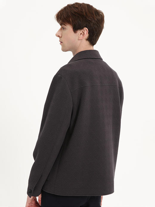 callisto咖色针织翻领工装夹克 FSFEJ045C BR 商品图2