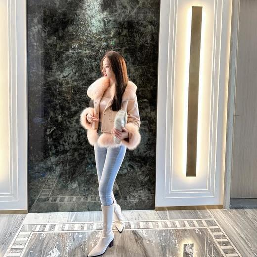 【大货孤品，不退不换】【雪国之恋】轻奢棉羊皮进口狐狸毛领90白鹅绒羽绒服秋 商品图4