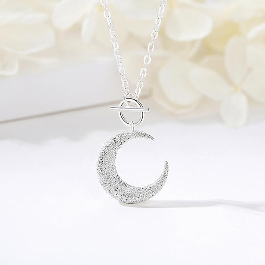 【寻月】S925银摆动月亮项链【YXS-A2358】 商品图1