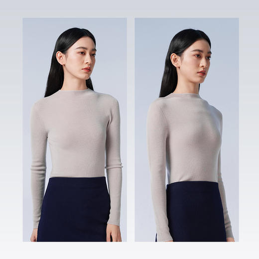 拇指白小衫一体织小高领女款羊毛衫无限系列 商品图1