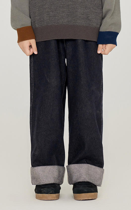 jnby  23年秋款  宽松直筒牛仔卷边七分裤  1N9E10590 商品图5