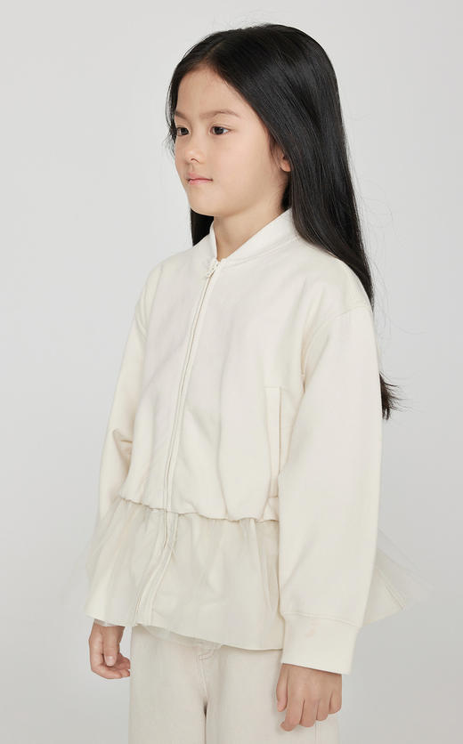 jnby  23年秋款  空气层网纱拼接开襟卫衣  1N9410560 商品图3