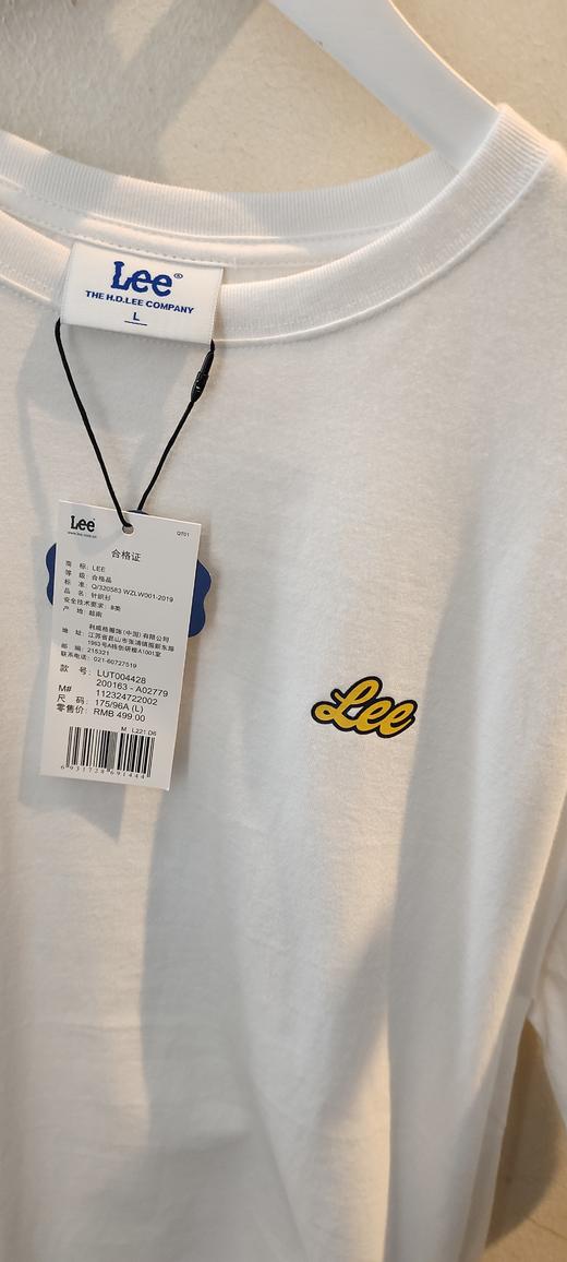 Lee商场同款男女同款短袖T恤LUT004428200163A02779 商品图1