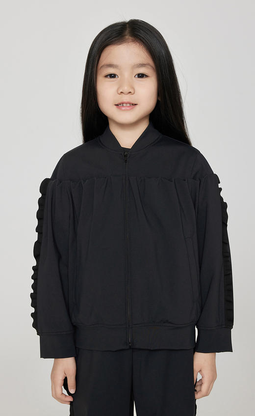 jnby  23年秋款  超弹汗布木耳边运动开襟卫衣  1N9411010 商品图6