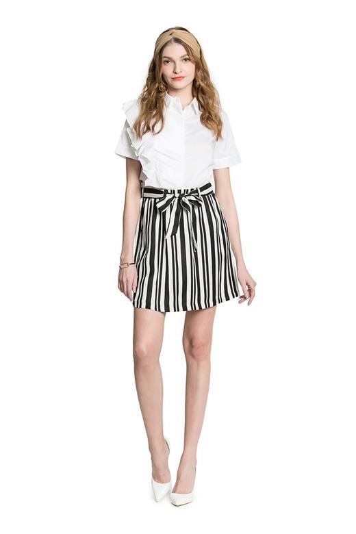 WEN&VI 白色不规则荷叶边上衣 715 商品图5