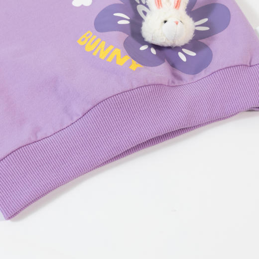 贝贝怡童装女童香芋紫套头卫衣春秋新款儿童上衣小兔上装宝宝衣服233S3259 商品图6