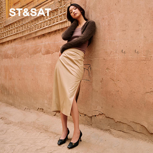 星期六通勤方头气质细高跟单鞋SS33111215 商品图2