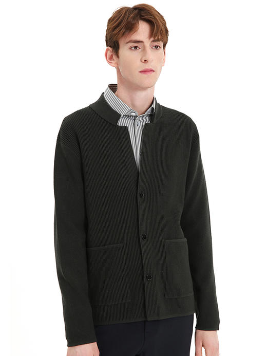 callisto绿色羊毛混纺针织开衫 FSKEJ001C GR 商品图1