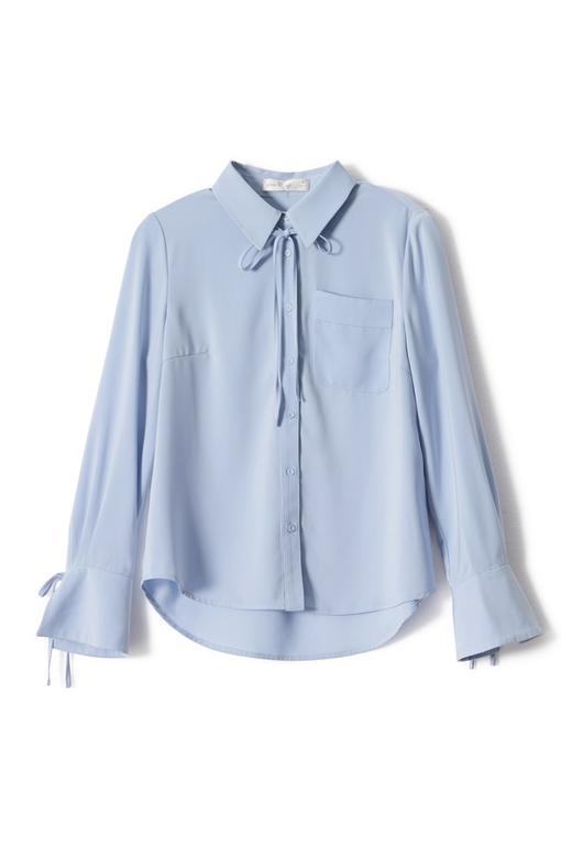 OCTAVIA 甜美风蓝色系带衬衣 7836 商品图4