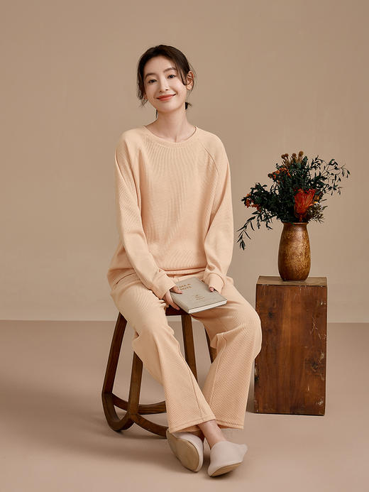 康妮雅睡衣女春秋长袖长裤套头套装 商品图2