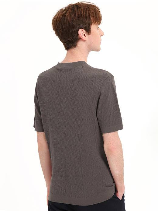 callisto松果褐全绵羊毛短袖针织衫
  FSKWS009C BR 商品图2