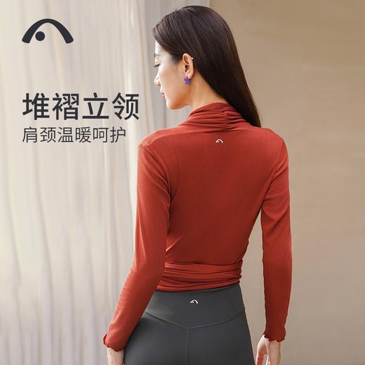 2023爱暇步秋冬新品瑜伽运动健身跑步叠穿荷叶袖罩衫A23098RCQS 商品图8