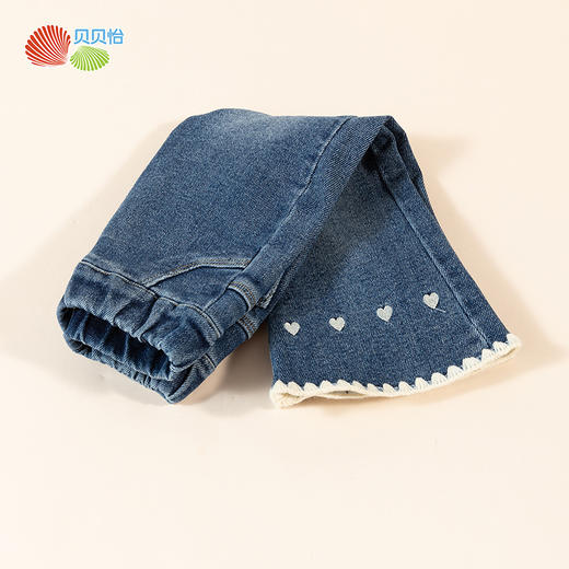 贝贝怡童装儿童春秋季长裤女童休闲洋气潮流百搭牛仔长裤ZB3CK013 商品图4