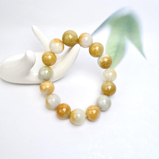 翡翠单圈手串-黄翡圆珠 商品图0