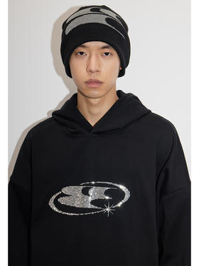 CryingCenter 彗星闪钻复古烫钻连帽经典宽松卫衣 哭喊中心