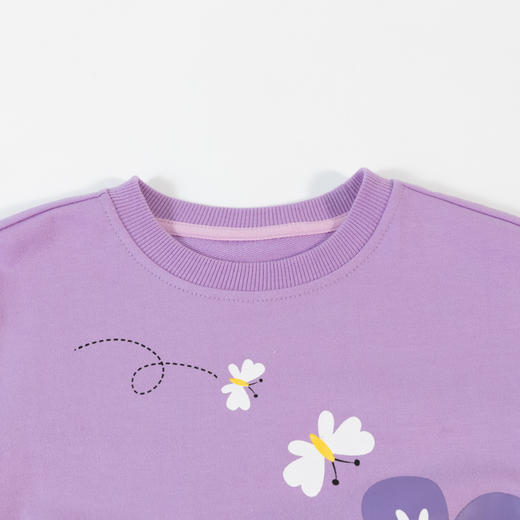 贝贝怡童装女童香芋紫套头卫衣春秋新款儿童上衣小兔上装宝宝衣服233S3259 商品图4