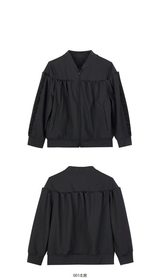 jnby  23年秋款  超弹汗布木耳边运动开襟卫衣  1N9411010 商品图9