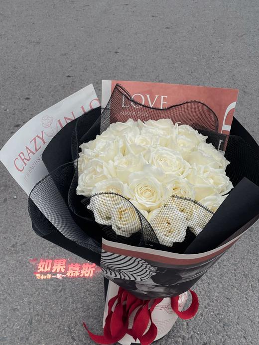 「七夕特别款」21支白玫瑰花束 商品图2