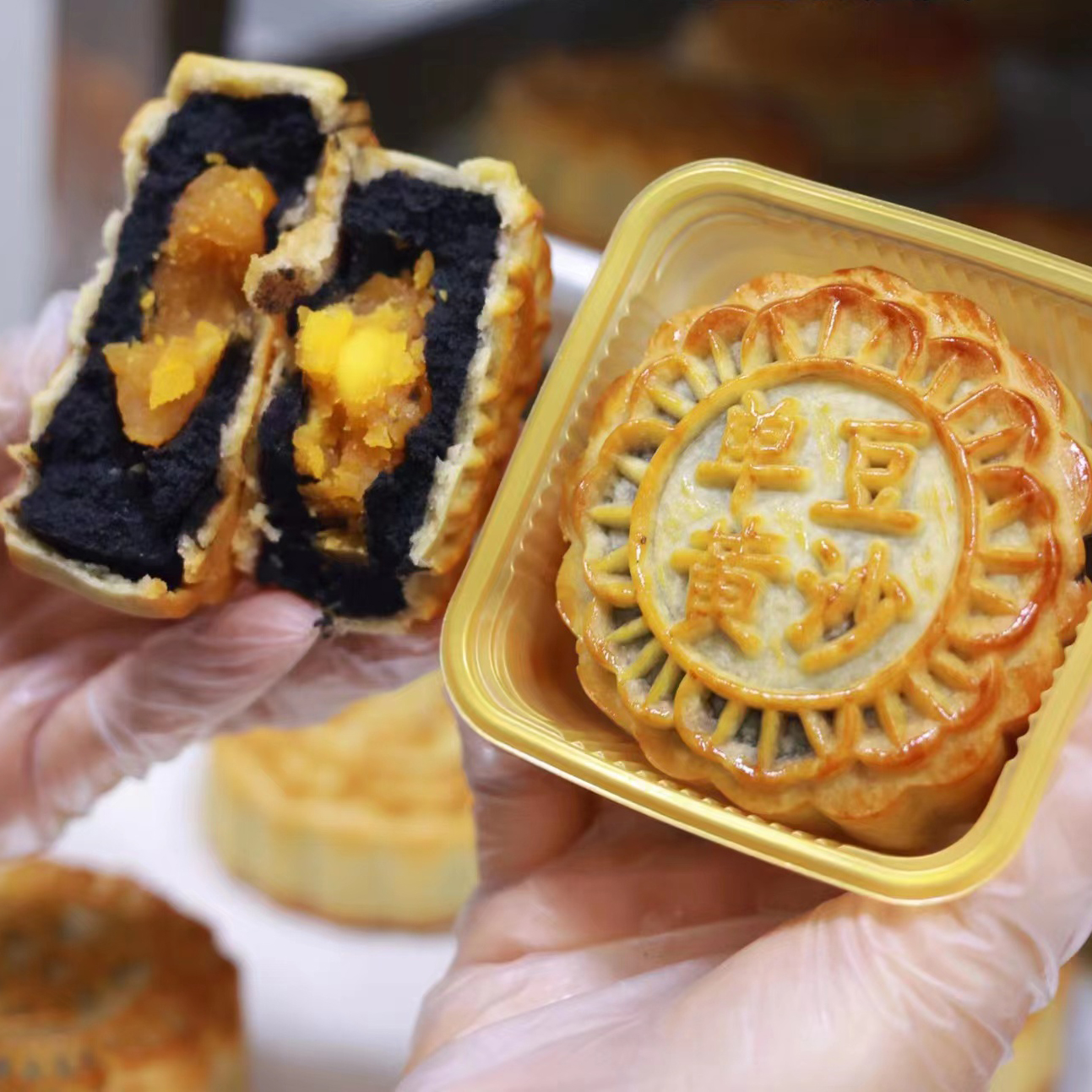 【中秋好礼】广式传统手工月饼  陈皮蛋黄红豆沙/蛋黄黑豆沙/黑豆沙  松沙可口满口留香