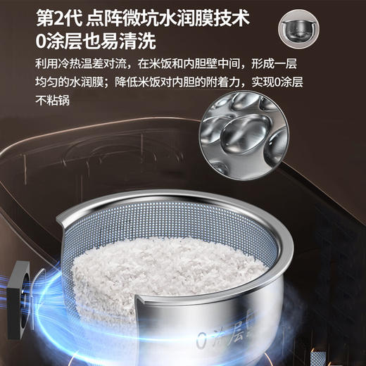 Joyoung/九阳第2代0涂层不粘太空系列316L不锈钢内胆低糖电饭煲2.0L电饭锅 商品图5