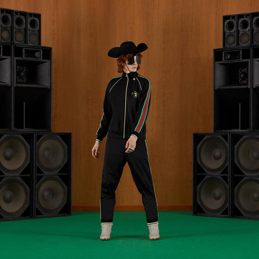 【一】GUCCI 古驰 男士平纹针织拉链夹克外套 黑色 696802 XJEES 1152 商品图3