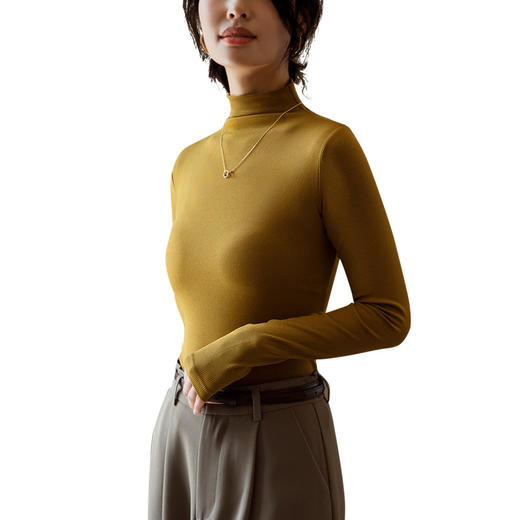 【螺纹半高领打底衫女】秋冬新款内搭保暖衣 韩版百搭显瘦长袖t恤 商品图3